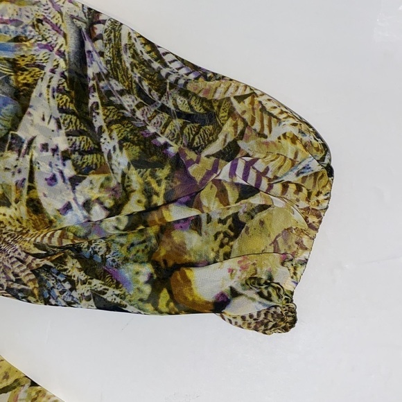 Moda sheer blouse size small green blue brown new with tags - Picture 6 of 8